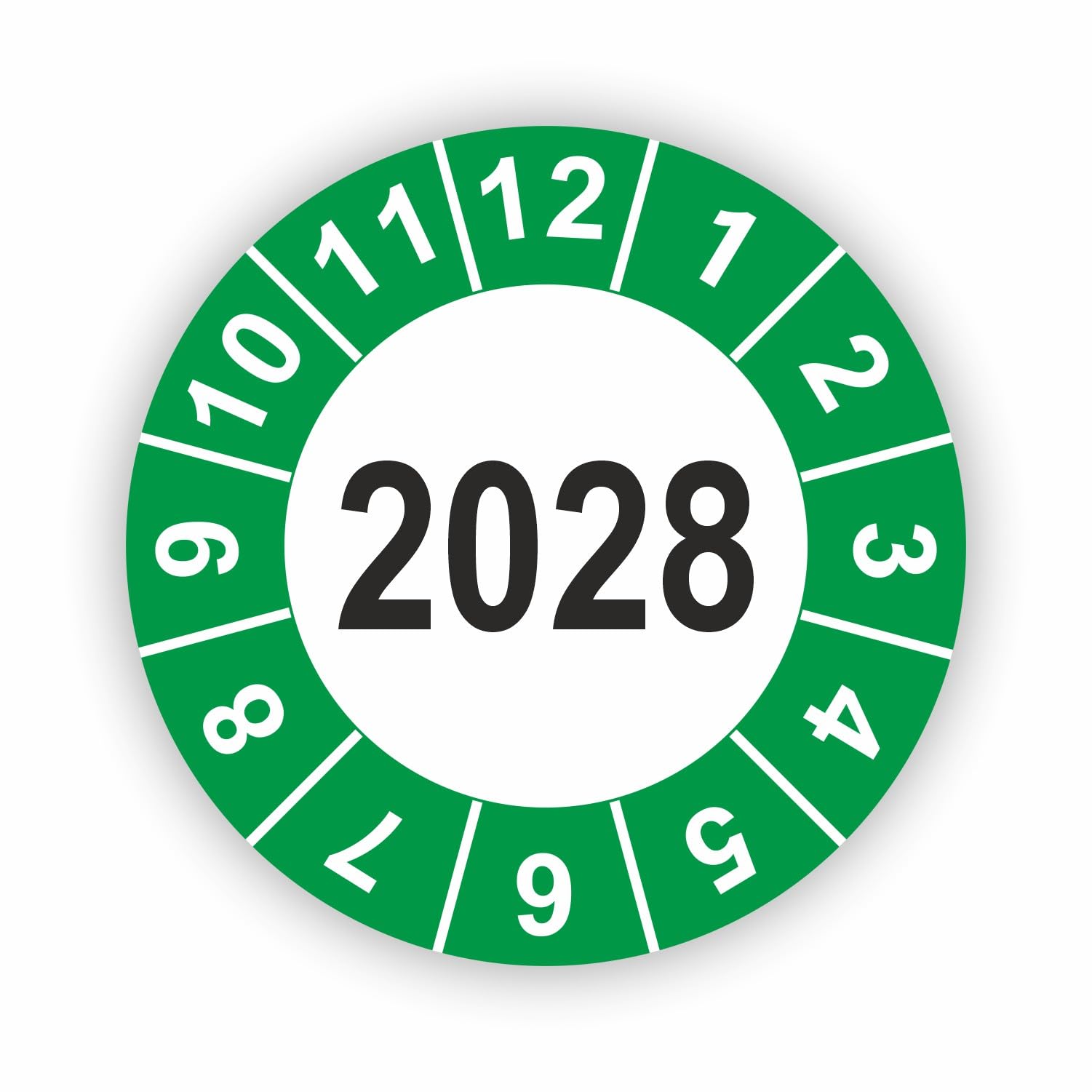 Hochwertige Prüfetiketten JAHRESPLAKETTE 2025 Ø 30mm - Selbstklebende PVC-Folie - Wartungsetiketten für Prüfung - Prüfplakette für Prüfungsnachweis (1000 Stück)