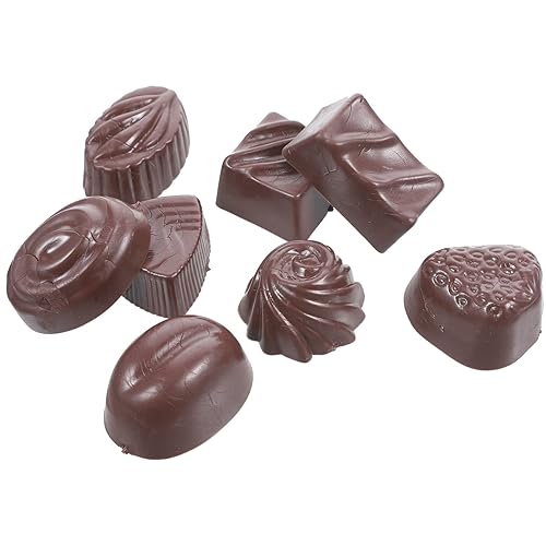 Ciieeo 8 piezas de accesorios de chocolate falso, modelos de chocolates simulados, postre sintético a granel