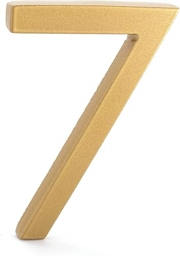 Montague Metal Products MHN-06-F-BA1-3 Números de casa de dirección flotantes modernos y sólidos, 6 pulgadas, aluminio cepillado pulido