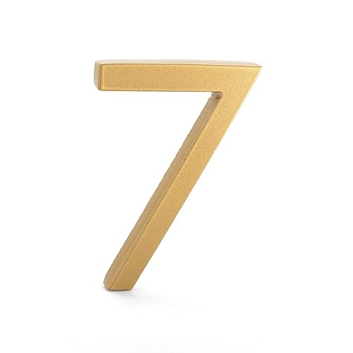 Miniatura 39 de Montague Metal Products MHN-04-F-BA1-6 Números de casa de dirección flotantes modernos de aluminio cepillado sólido, 4 pulgadas, aluminio cepillado