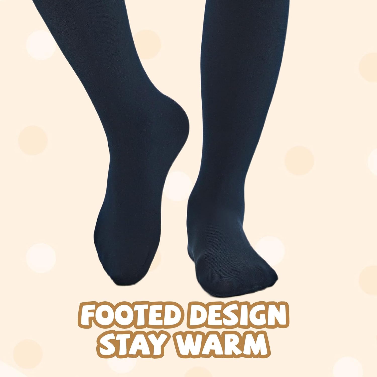 MANZI Fleece Lined Tights for Girls Thick Footed Girls Tights Age 2-10 Ultra-soft 2 Pairs 400-Denier - Image 6