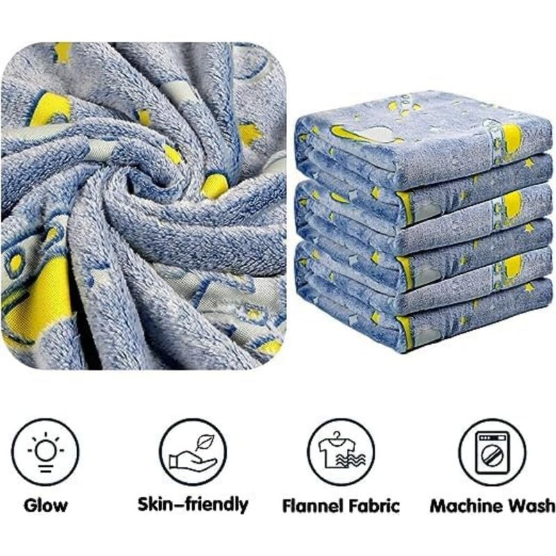 Image of FAMYO Queen Size Glow in The Dark Blanket for Kids - Astronaut | 200x152 cm, 0-15 Years | Soft Flannel Fleece Throw | Cozy & Warm All-Season Glow Blanket | Ideal Gift for Boys & Girls (Grey)