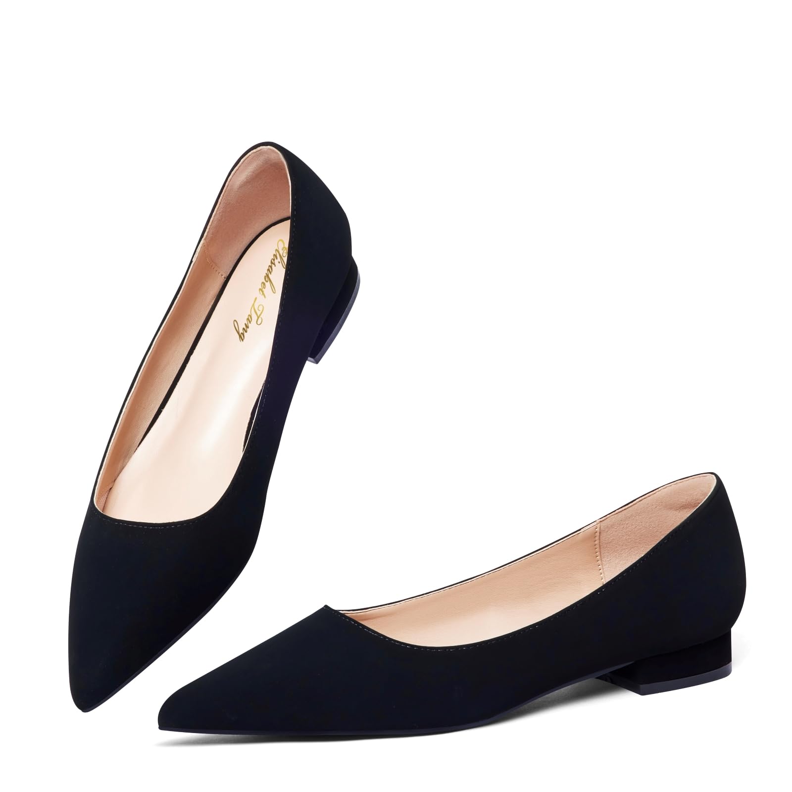 Zhabtuc Flache Ballerinas für Damen Schuh mit Spitzer Zehenpartie Elegante Slip-on Schuhe mit Niedriger Absatz Hochzeitsschuhe Arbeitsschuhe Business-Schuhe, 36-42 EU