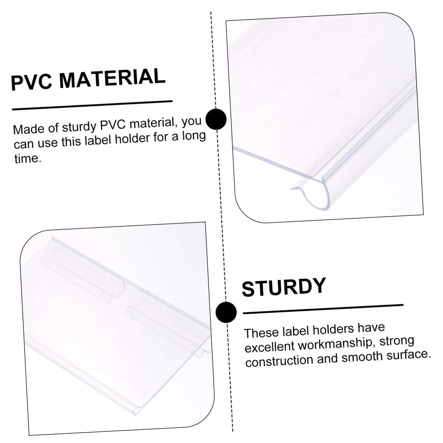 Housoutil 2 Ensembles Porte Étiquettes Transparent Pour Rayonnage Supports Étiquettes Pratiques Pour Prix Et Descriptions 100 Pièces * 2