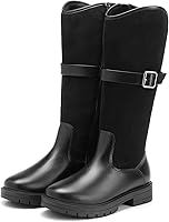 Vista 3 de DREAM PAIRS Botas de equitación de moda con hebilla alta para niñas pequeñas y grandes