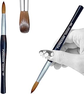 Acrylic Nail Brush Kolinsky,100% Pure mink Sable brush with Ebony wood handle, Professional Gel brush for Acrylic power and Nail Extension Size 8,10,12,14,16 (Size 10)
