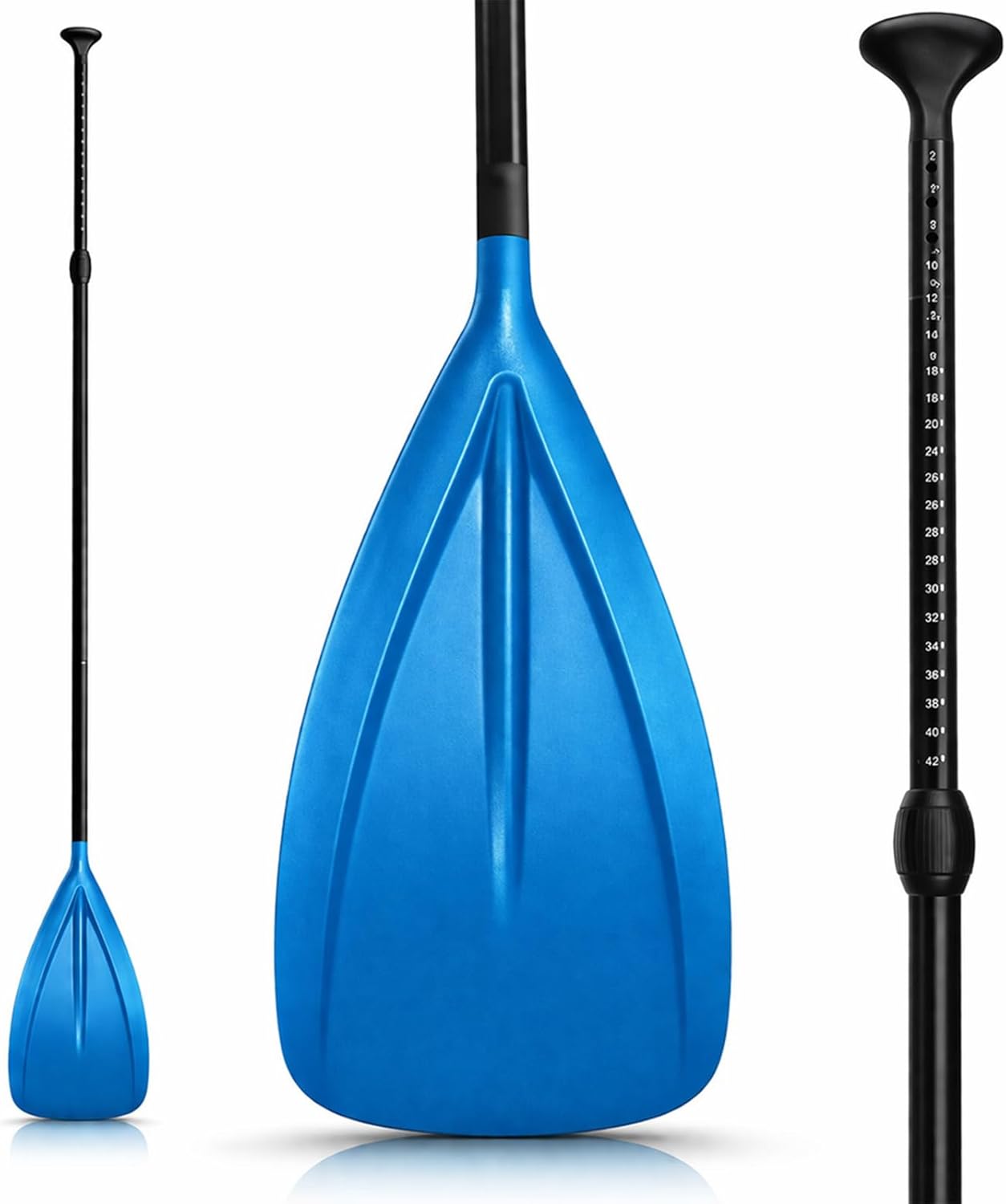 LBW 3 Piece SUP Paddle Board Paddle Floating Portable Paddleboard Accessories Adjustable Double Holes Lock Sturdy & Ergonomic for Surfing Beginner