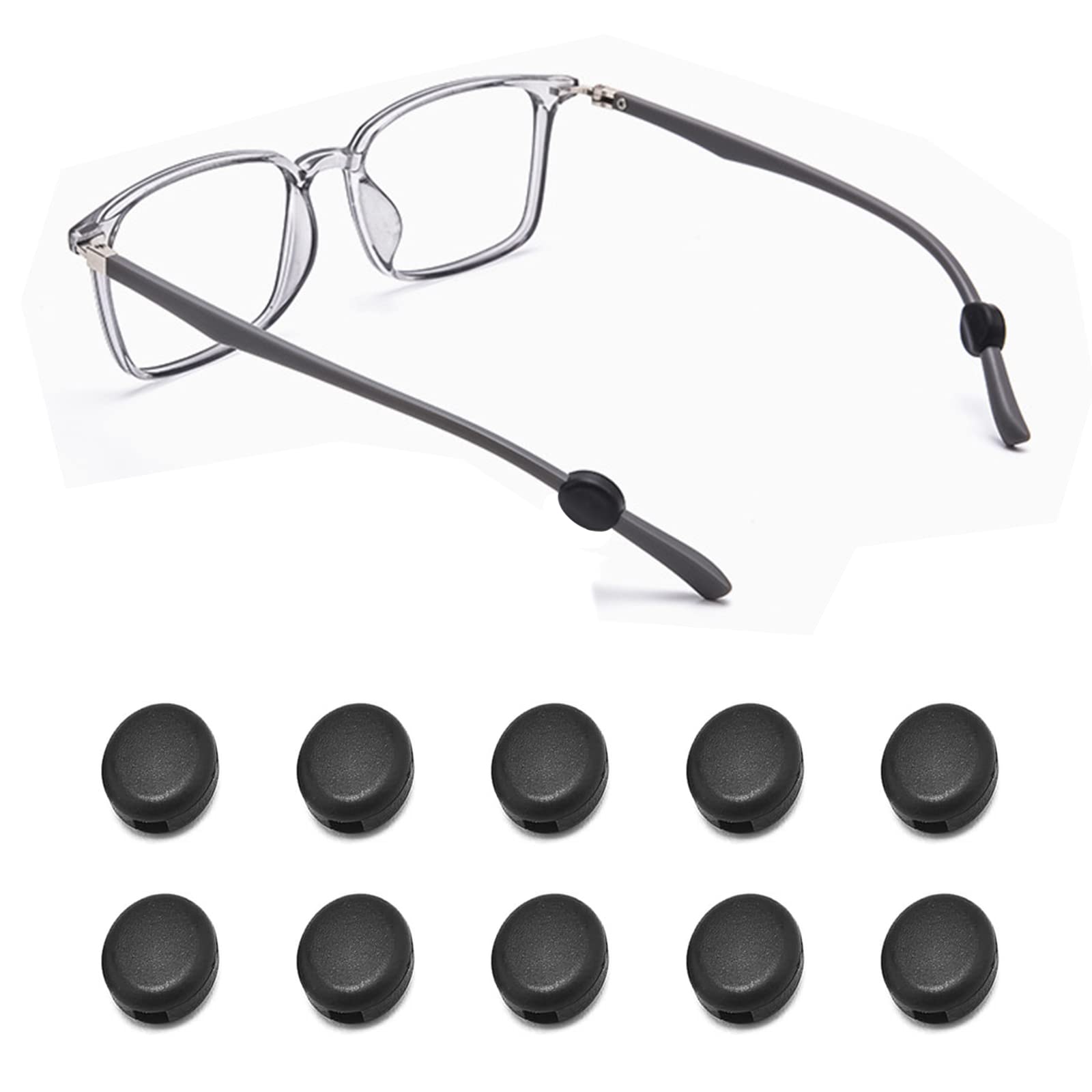 Eyeglasses Temple Grips Retainer, Round Eyeglasses Temple Soft Eyeglass retainers Anti-Slip Glasses Retainers Hooks for Spectacle Sunglasses Eyewear