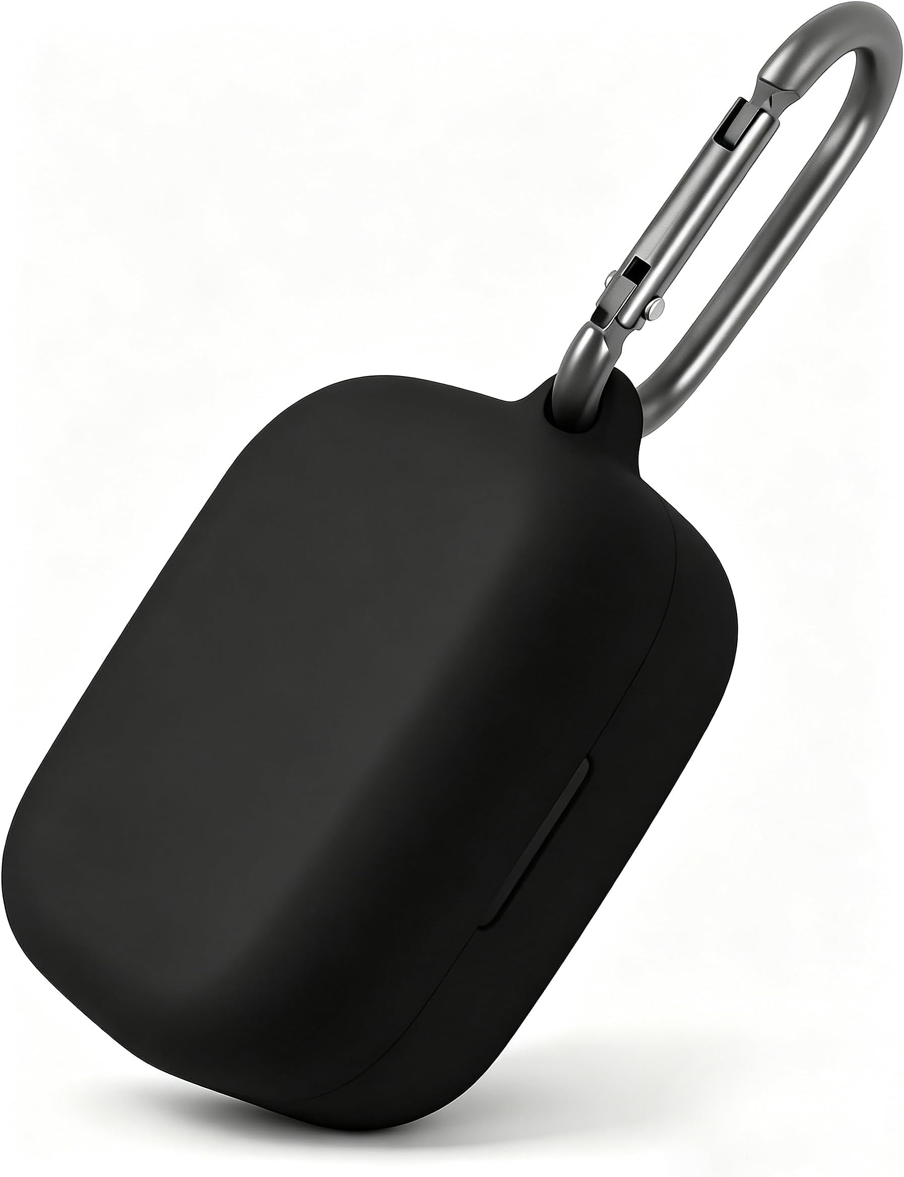 Silicone Case Compatible with Bang Olufsen Beoplay EX, Protective Cover with Carabiner (Black)