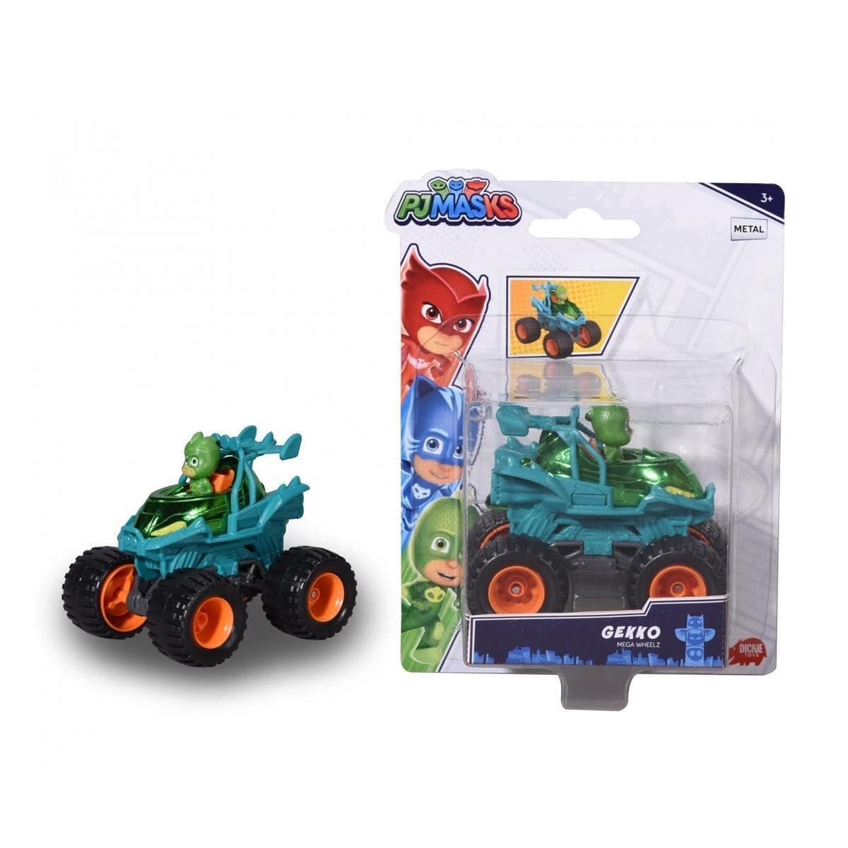 Dickie Toys PJ Masks Gecko Mega Wheelz - Confezione Singola con Geco, Dimensioni 1:64, 9 cm