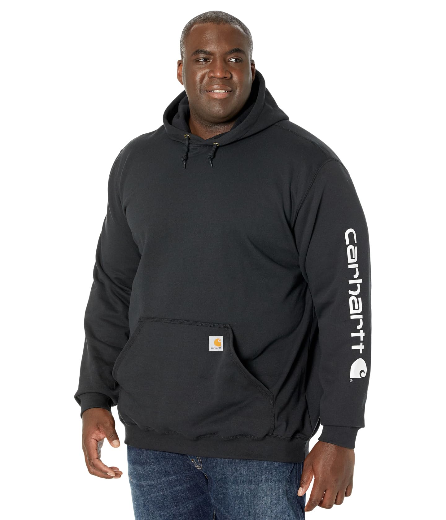 Carhartt Midweight Logo Sleeve Graphic Sweatshirt Sudadera, Negro, XL Plus Tall para Hombre