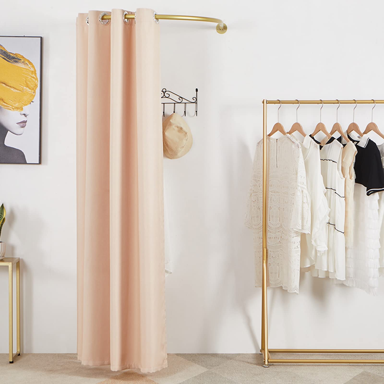 Vestiaire portable en U anti-regards pour cabine d'essayage boutique