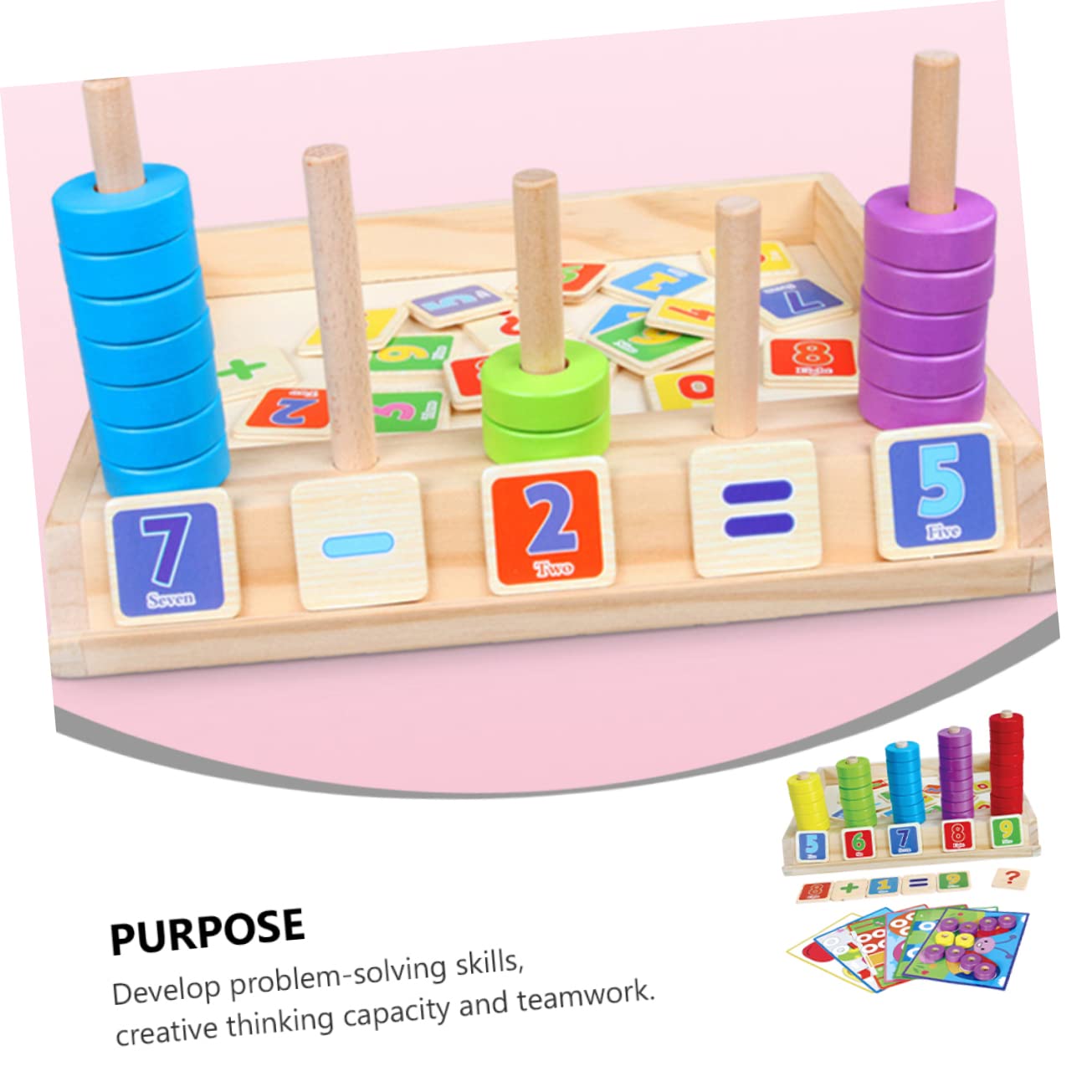 Educativo de Bloques de Madera para Multifuncional de Matemáticas Colores Desarrollo Cognitivo y Habilidades Manuales para Preescolar