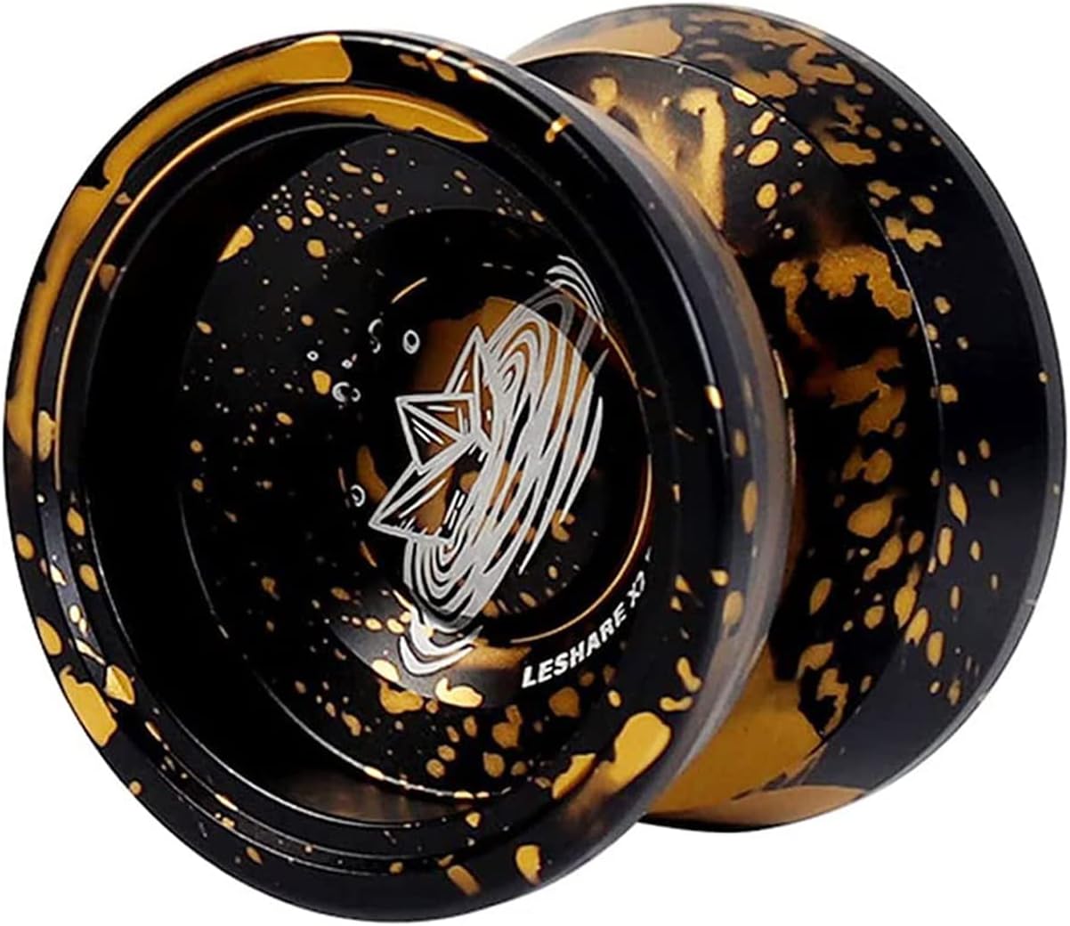 Professional Responsive Yoyo, Aluminum Yo Yo for Kids Beginner, Replacement Unresponsive Ball Bearing for Advanced Yoyo Players + 1 Glove + 5 Yoyo Strings (Black-Gold)