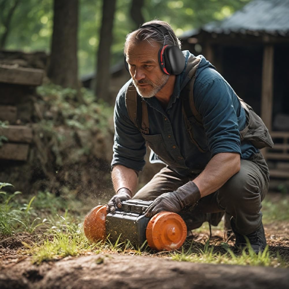 AOOWU Słuchawki tłumiące hałas, SNR 26 dB Zestawy słuchawkowe redukujące hałas do pracy, regulowane słuchawki dźwiękochłonne dla dorosłych, tłumią hałas i chronią słuch, na hałaśliwe wydarzenia,