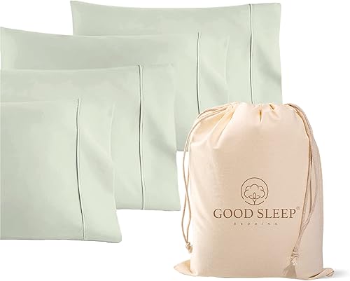 Miniatura 6 de Juego de 4 fundas de almohada estándar de 1000 hilos, 100% algodón egipcio, con algodón de fibra larga y tejido satinado, suaves y sedosas, como