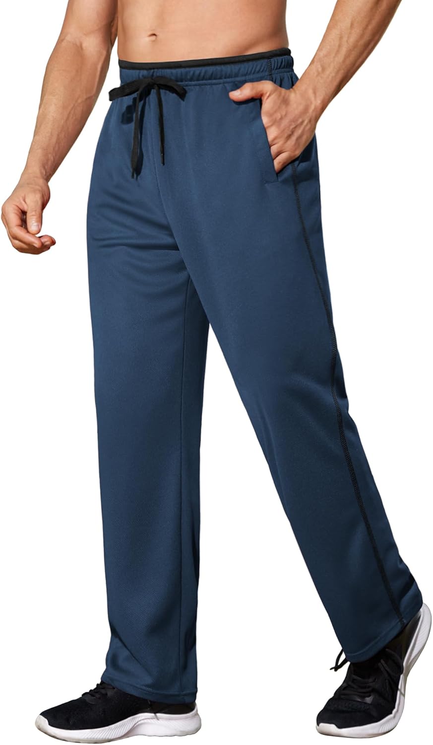 COOFANDY Mens Athletic Workout Pants Open Bottom Sweatpants Mesh Gym Pants for Runnning, Training,Casual