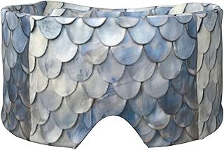 Silver Fish Scale Print Eye and Ear Muffs Blackout Blocking for Home Office Travel Camping Insomnia Relief
