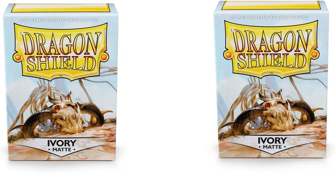 2 Packs Dragon Shield Matte Ivory Standard Size 100 ct Card Sleeves Value Bundle! …