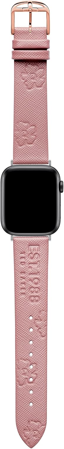 Ted Baker Pink Saffiano Leather Strap Logo & Magnolias for Apple Watch® (Model: BKS38S207B0)