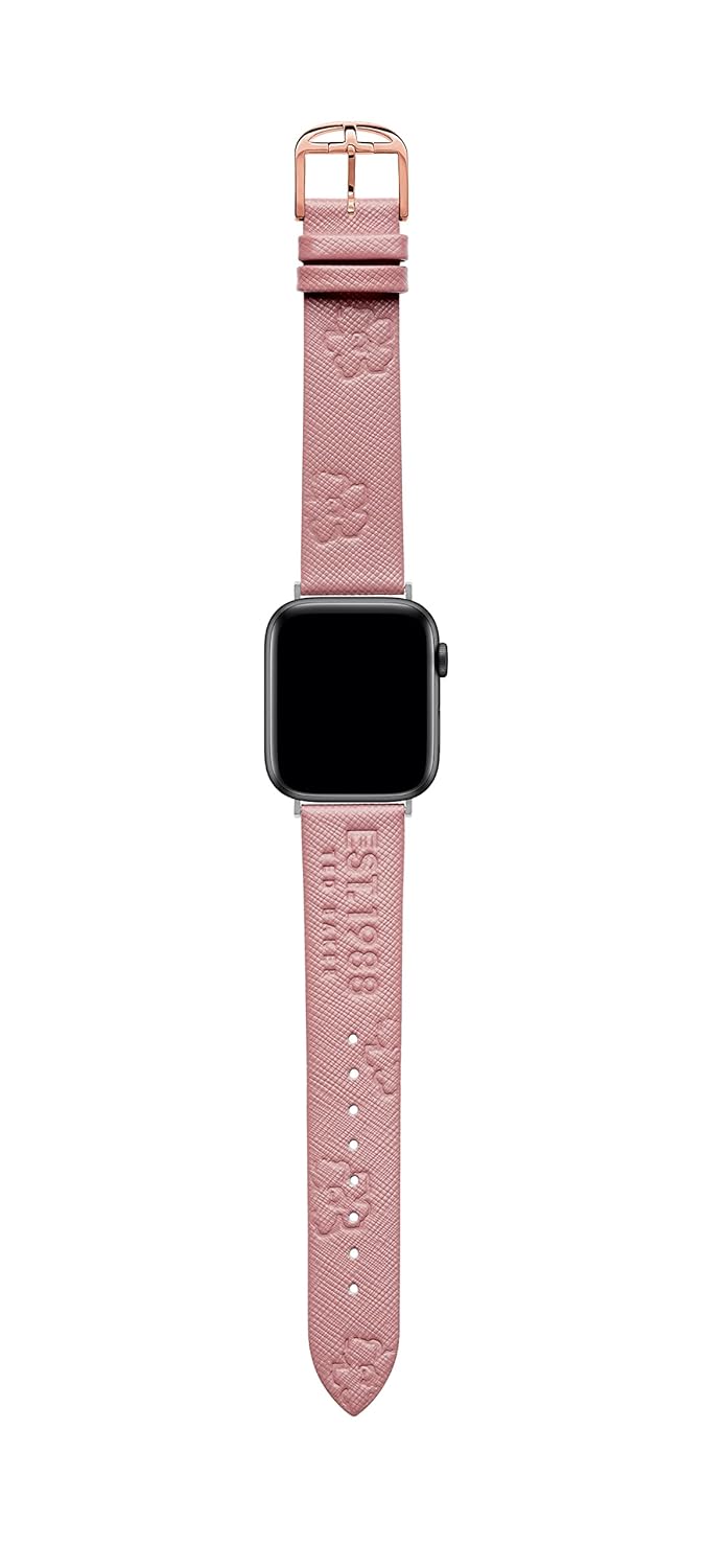 Ted Baker Pink Saffiano Leather Strap Logo Magnolias for Apple Watch Model BKS38S207B0