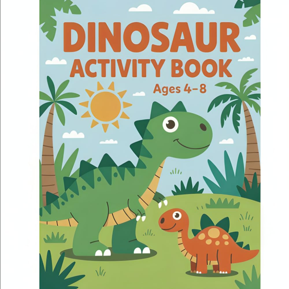 Dinosaur Activity Book for Kids Ages 4–8: Coloring, Mazes & Dot-to-Dot Fun