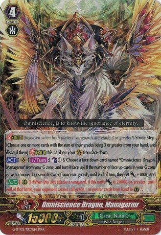 Cardfight!! Vanguard TCG - Omniscience Dragon, Managarmr (G-BT02/007EN) - G Booster Set 2: Soaring Ascent of Gale & Blossom