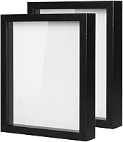 Vista 29 de Muzilife Marco de Fotos Shadow Box de 11x14 pulgadas con Tablero de Lino - Madera Profunda y Vidrio Templado, Estuche Rústico de Exhibición Listo