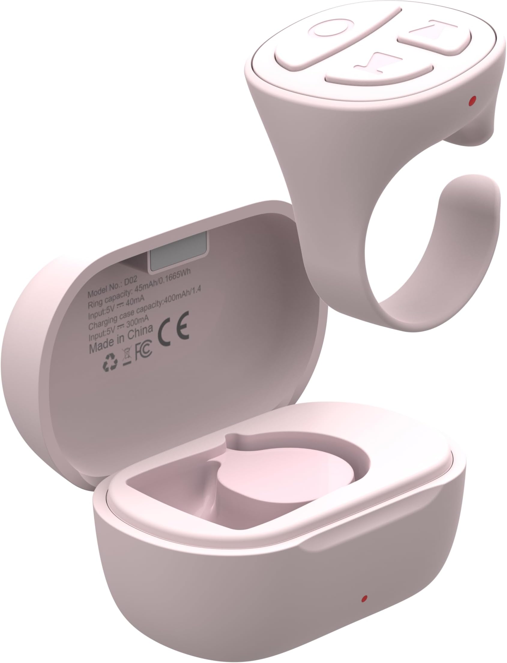 SOFAMIRI TikTok Scrolling Ring, Bluetooth Camera Remote,Scrolling Ring Remote for TikTok iPhone FB YouTube IG Android Phone, Fingertip Wireless Scroller Page Turner (Baby Pink with Charging Case)