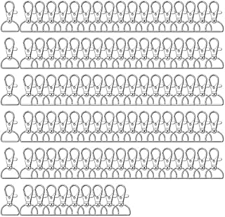 Melofo 100 Pcs Swivel Clasp Keyrings, Lobster Clasp Keyring Silver Key Chain Clip Hook Lobster Claw Clasp Swivel Snap Hooks with D for Crafts, DIY, Jewelry Making (3/4 inch Inside Width)