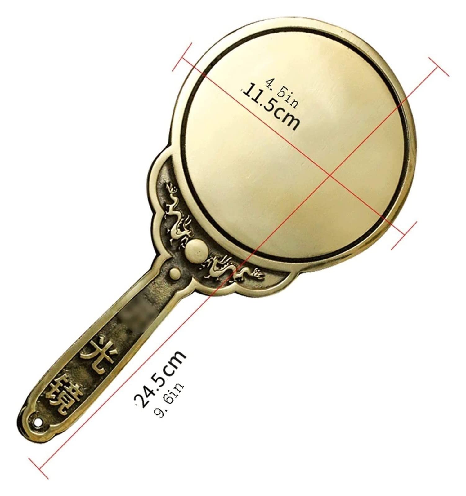 Chińskie lustro plotek Feng Shui, zabytkowe wypukłe wklęsłe lustro Bagua, tradycyjne lustro Feng Shui lustro w stylu vintage starożytne lustro Bagua buddyzm figurki rzemiosło dekoracyjne lustro plotek