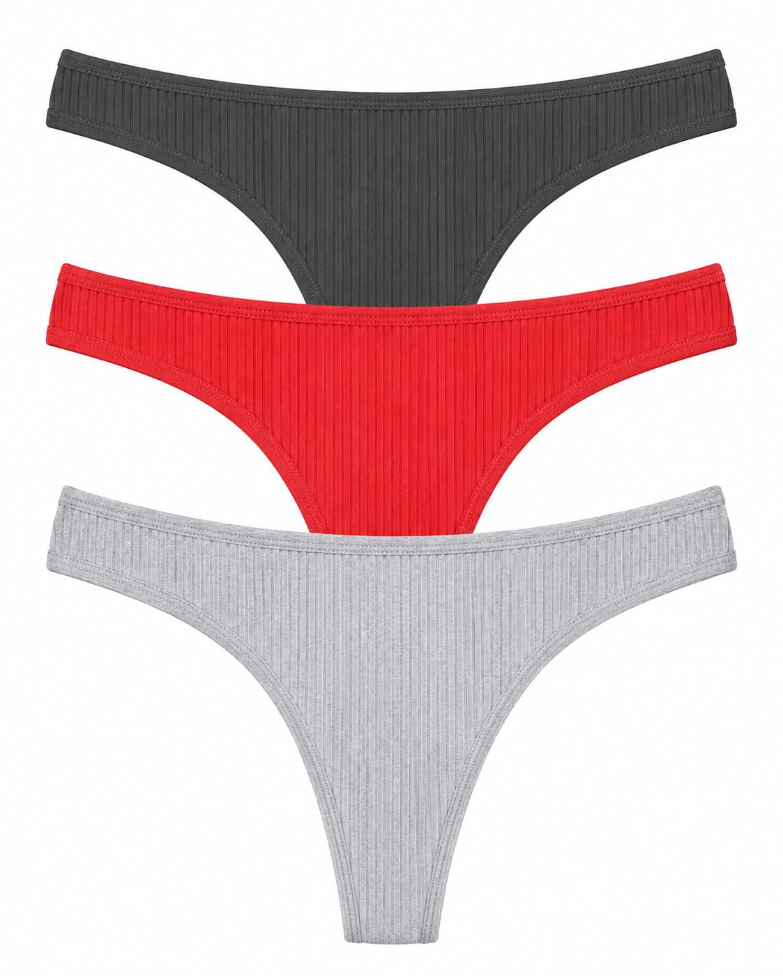 Flomex® Womens Seamless Cotton Thong Panty, Pack of 3, Multicolors-image-17