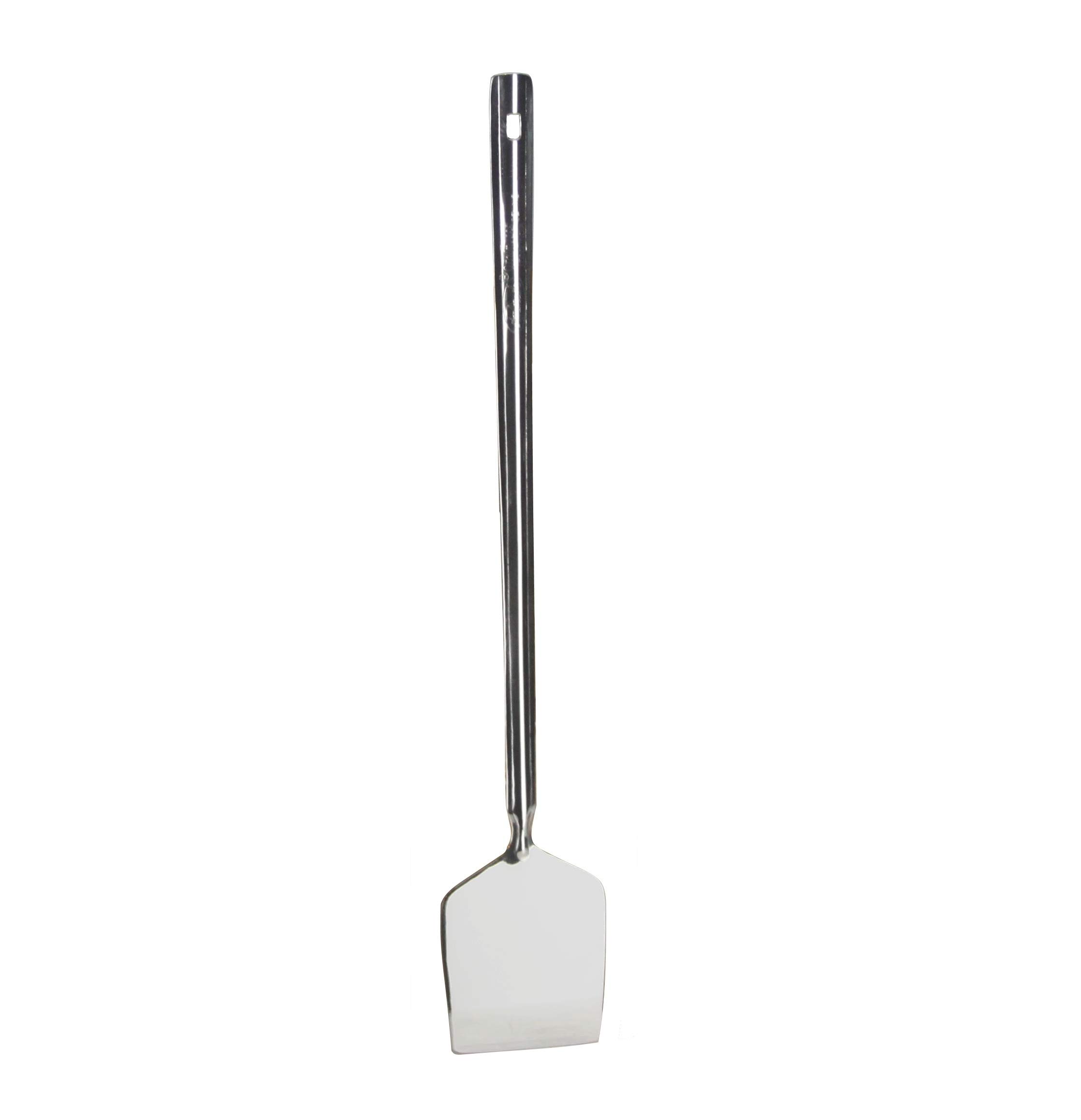 Turner Spatula Stainless Steel Food Turner Turning Spatula Long Handle Dosa Palta Chapati Roti Tavetha Pancake Crepe Burger Omelette Flipper Spatula Turner Scraper Cooking Utensil (26.5cm x 5cm)