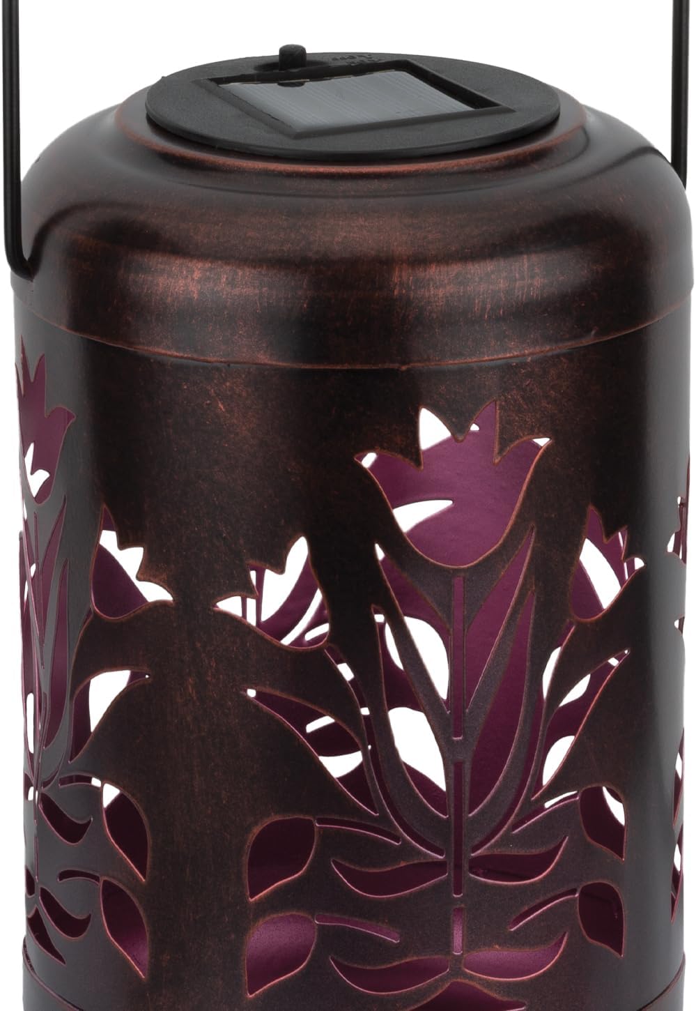 Regal Art & Gift Solar Flower Shadow Lantern Outdoor, Waterproof Garden Décor, Ideal Gift for Women, Mom, Grandma – Hanging Metal Solar Lights for Yard, Patio, Backyard, Porch, Red