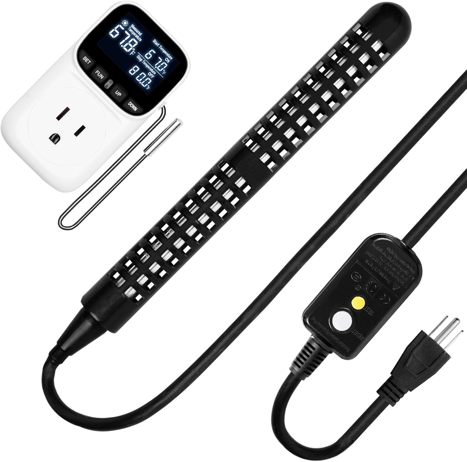 Scaldabagno ad immersione portatile da 1500 W 120 V con termostato regolabile e spina GFCI, riscaldatore sommergibile per piscine fuori terra, vasche da bagno, vasche idromassaggio gonfiabili, docce da campeggio e serbatoi battesimali