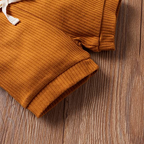 Shorts de manga curta com nervuras para bebês para uso ao ar livre, Chocolate, 0-3 Months