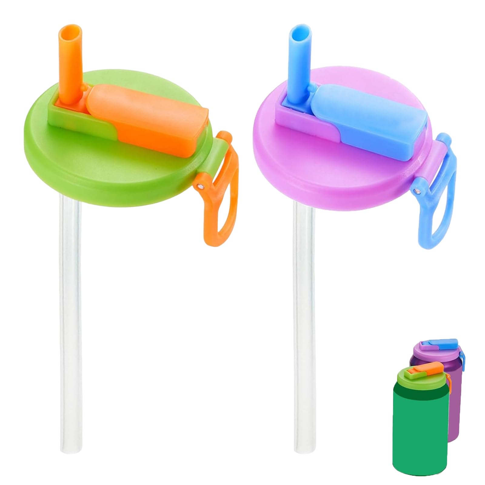2 Pcs Can Cover With Straw, Soda Can Covers with Silicone Straw