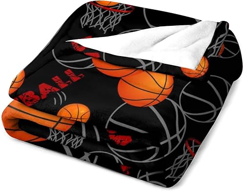 Miniatura 3 de Manta de baloncesto súper suave, ligera y acogedora con impresión 3D de franela para fanáticos del deporte, niños y adultos, regalos de 50 x 40