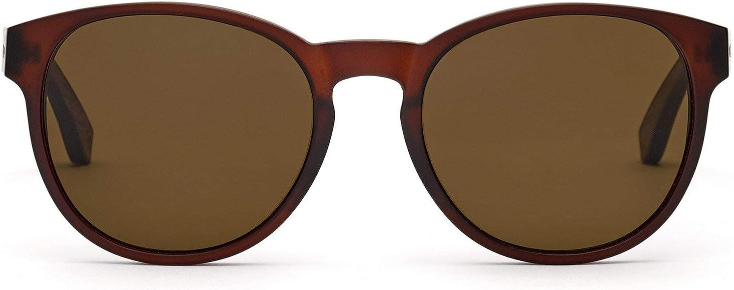 big round sunglasses for women, wooden temples, uv-protection, anti reflection lenses, sustainable