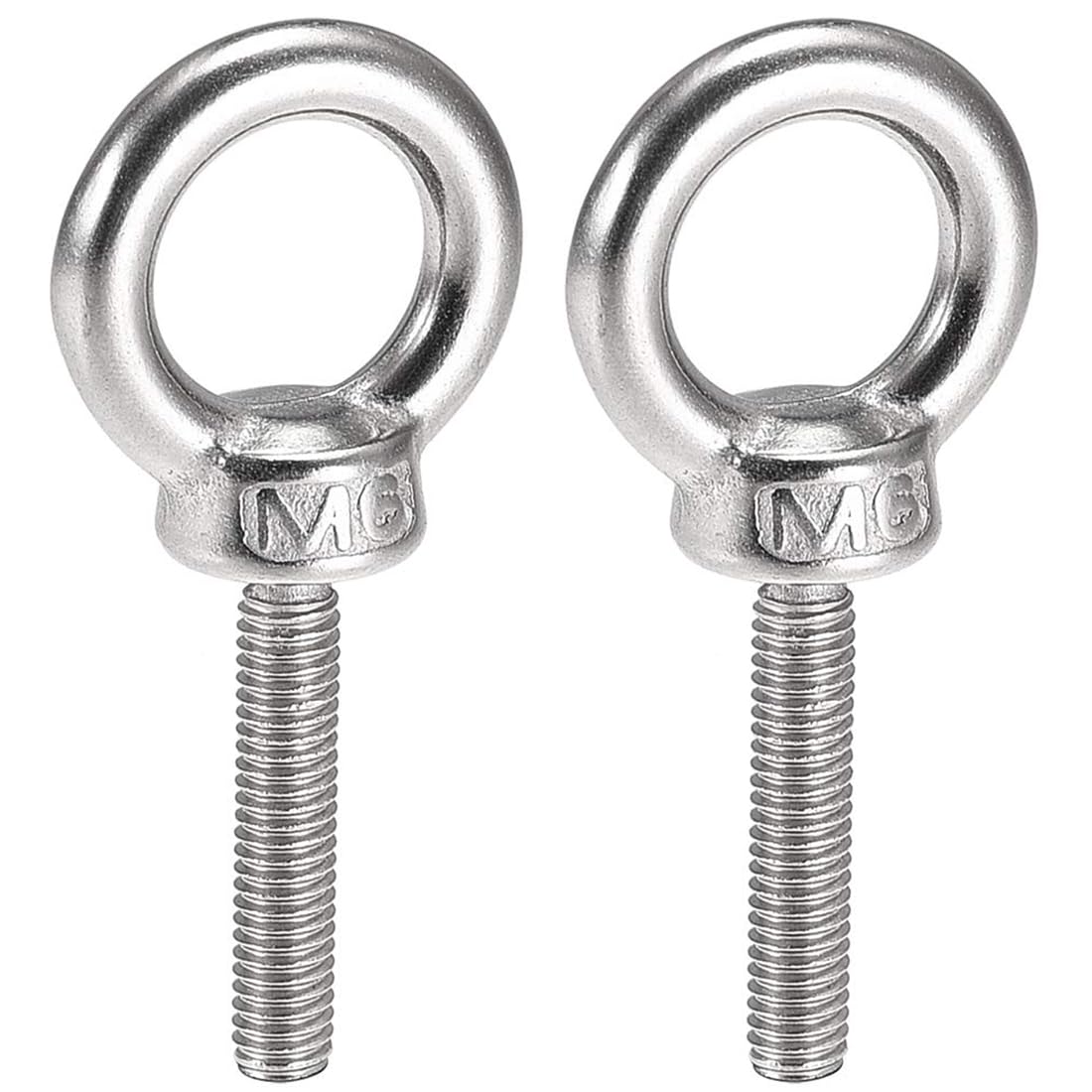 TA-VIGOR 2Pcs M6 x 30mm Lifting Long Eye Bolt, 304 Stainless Steel Wall Expansion Anchor Bolts