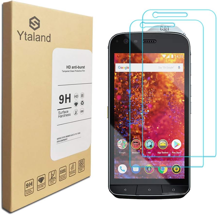 Ytaland [2 Pack] Ytaland for Cat S61 Tempered Glass Screen Protector, [0.3mm, 2.5D] [Bubble-Free] [9H Hardness] [HD Clear] Tempered Glass Screen Protector for Cat S61