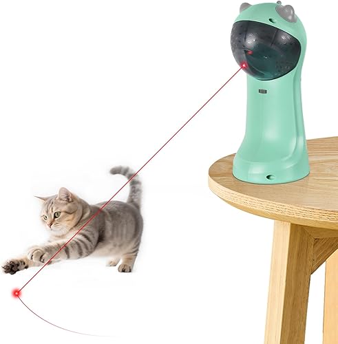 TBTeek Juguete interactivo para gatos activado por movimiento, juguete automático recargable por USB con luz roja giratoria, 4 modos de velocidad