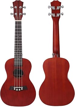 21/23/26 Inch Solid Mahogany Ukulele With Bag Ukulele Strap Nylon String Electric Tuner And Picks Ukelele for Beginner (Color : 26 inches)