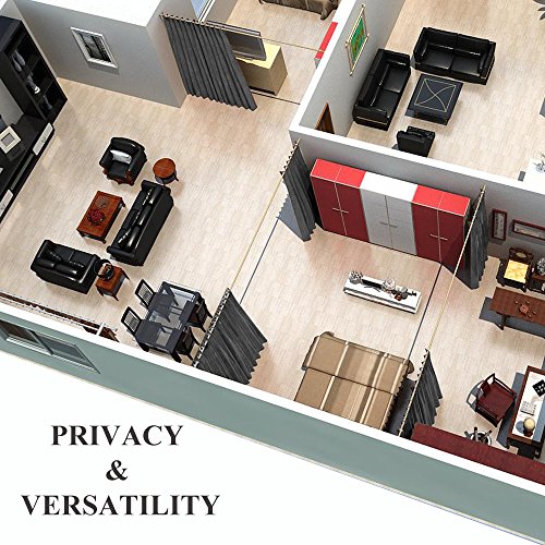 Nicetown Closet Door Curtain, Noise Blocking Room Divider Curtain Screen Partitions, Premium Heavyweight Blackout Curtain Panel With Grommet Top For Shelves (One Panel, 10Ft Wide X 8Ft Long, Grey) #TOP4