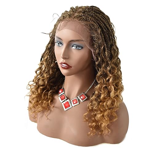 Miniatura 4 de Pelucas trenzadas para mujeres negras, 14 pulgadas, encaje HD suave de 4 34 x 12 12 pulgadas, peluca trenzada frontal sin nudos, pelucas cortas