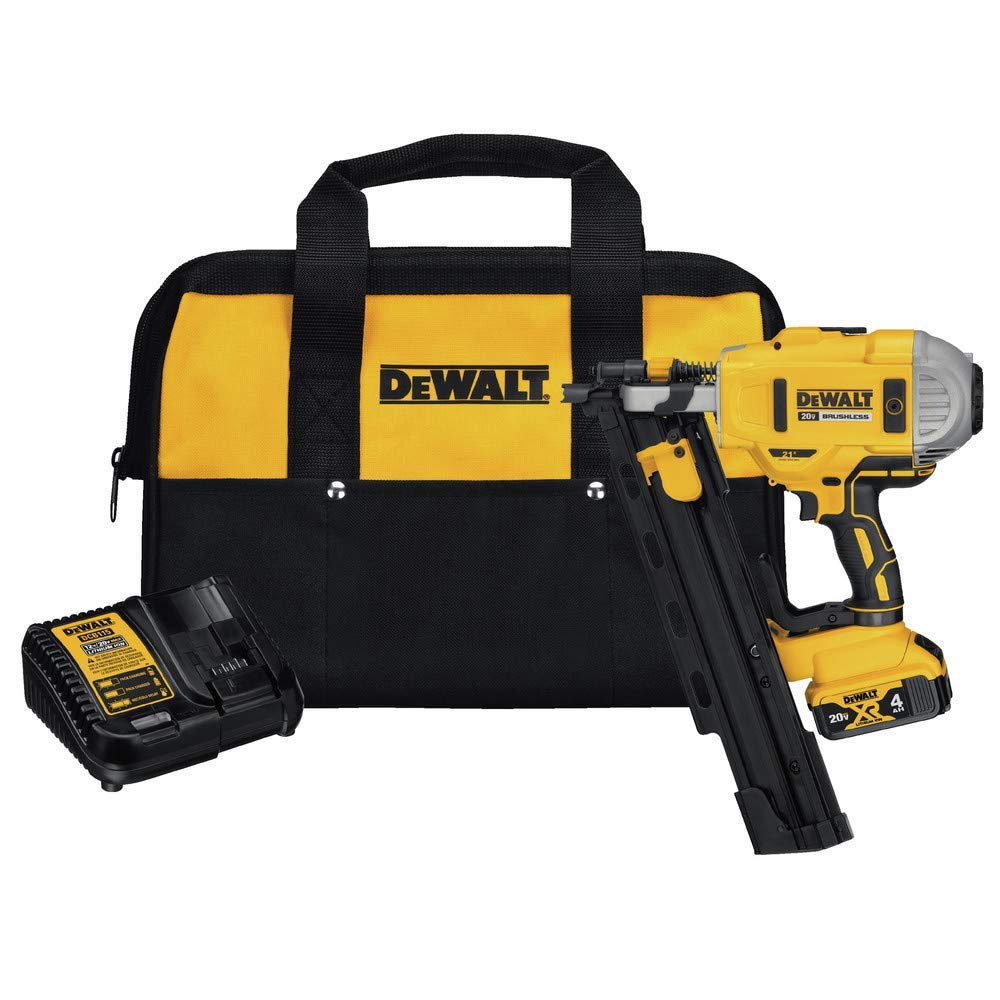 Dewalt DCN21PLM1R 20V MAX Lithium-Ion 21-Degree Plastic Collated Framing Nailer Kit (4 Ah) (Renewed)