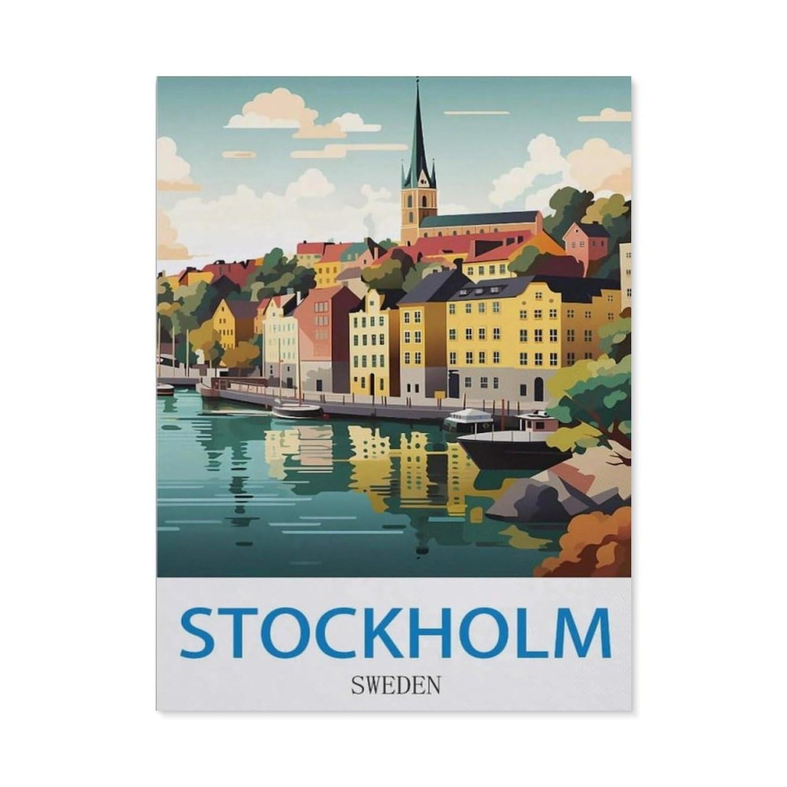 BEAYODKP 5D DIY Diamond Painting kit，Stockholm Sweden（30x40cm）