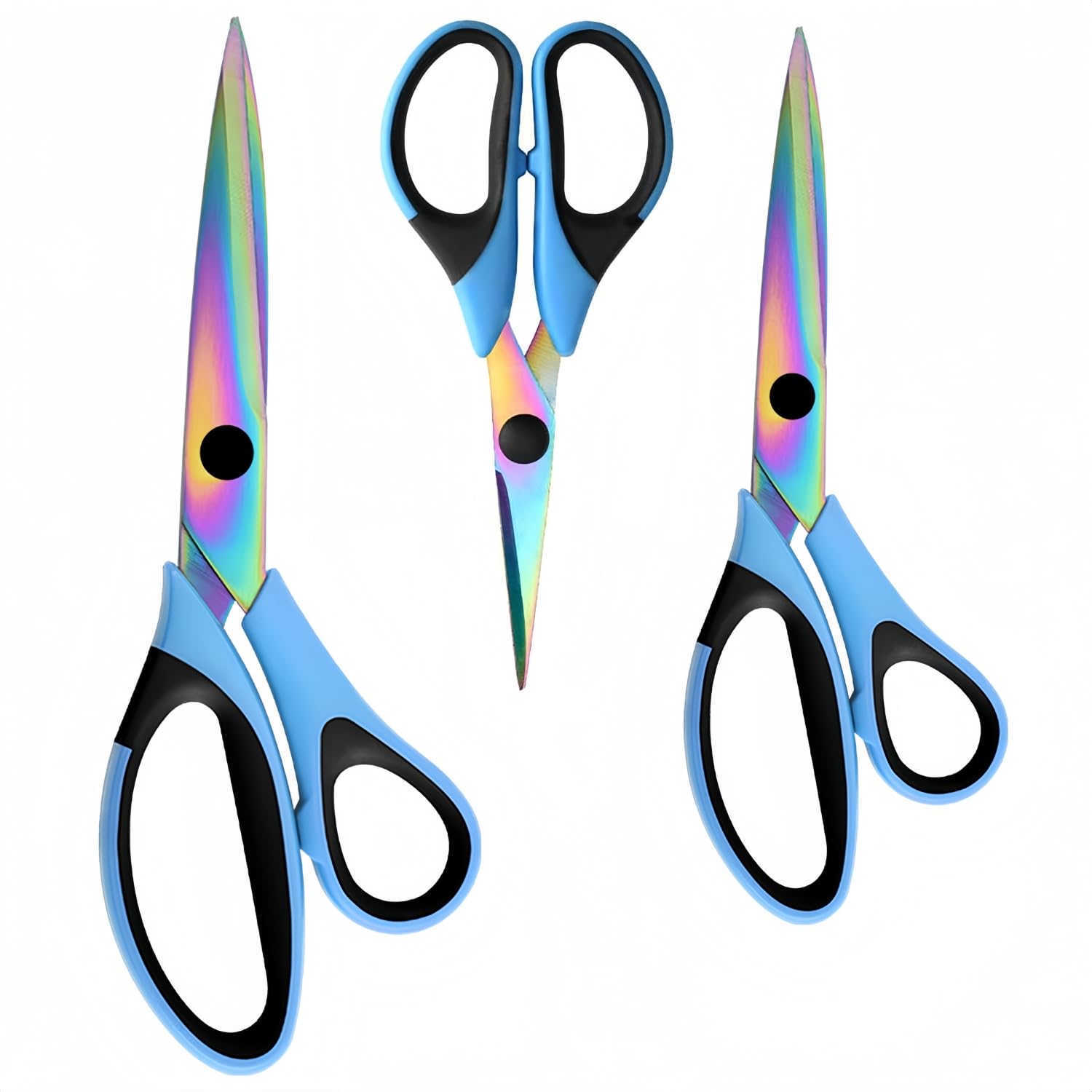 Craft Scissors All Purpose Heavy-duty,3 Pack, Blue Black | Sharp Blades, Comfort Grip, Ho…