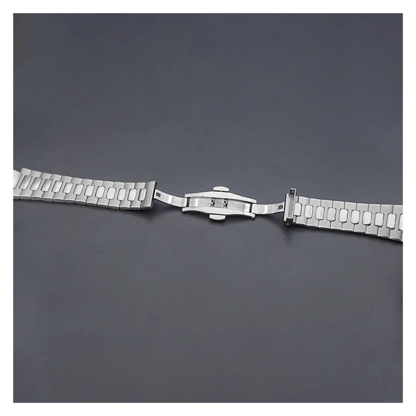 Bracelet de Rechange en Acier Inoxydable 316L, Argent, 25mm, adapté aux boîtiers de Montre, Fermoir à déploiement Pliable