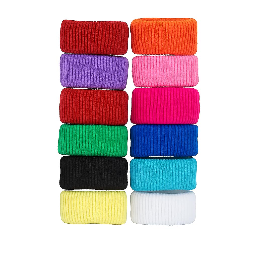 Pack of 12 Large Thick Hair Rubber Bands for Women, Girls & Teens | Premium Cotton Elastic Hair Ties | Strong Stretch Ponytail Holders | No Slip, No Breakage, No Damage Hair Bands for Daily Use, Gym & Office-image-14